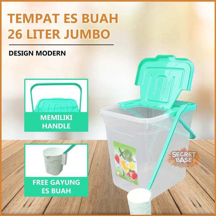 Gambar TOPLES ES BUAH - Bonus Gayung / Tempat Es Buah Besar/ Aquarium Es Buah - Hijau, 26 Liter dari secretbase.sby undefined Tokopedia