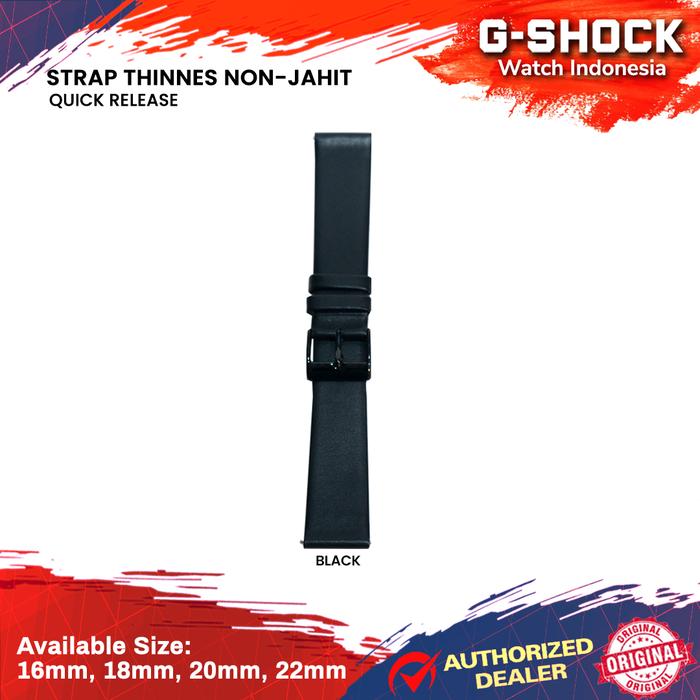 Gambar Quick Release Strap Premium Leather Tali Kulit Jam 16mm 18mm 20mm 22mm - Classic Black, 16mm dari G-Shock Watch Indonesia Kota Bandung Tokopedia
