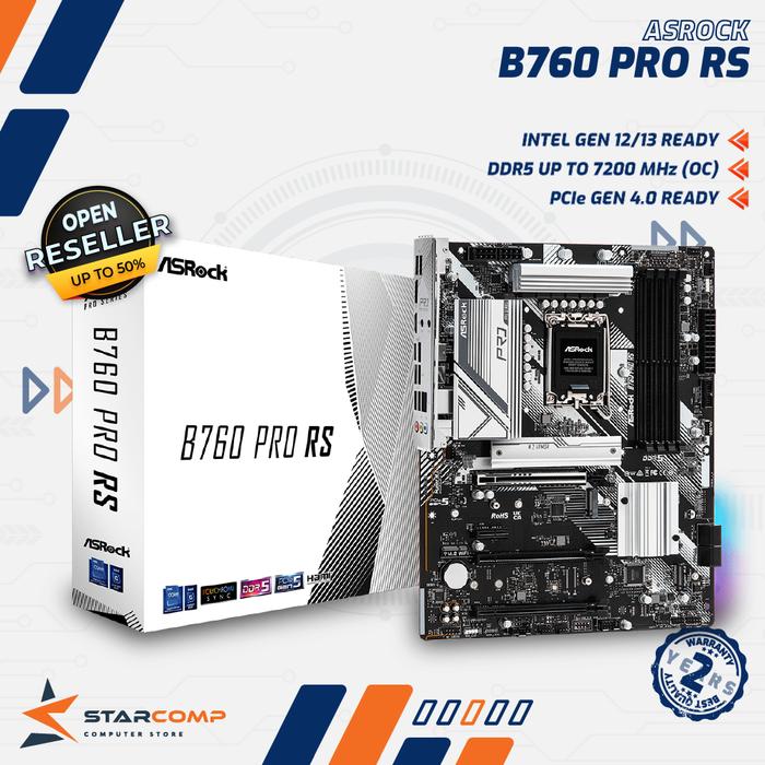 Gambar ASRock B760 PRO RS DDR5 Motherboard Intel LGA1700 DDR5 ATX D5 B 760 dari Starcomp Origin undefined Tokopedia
