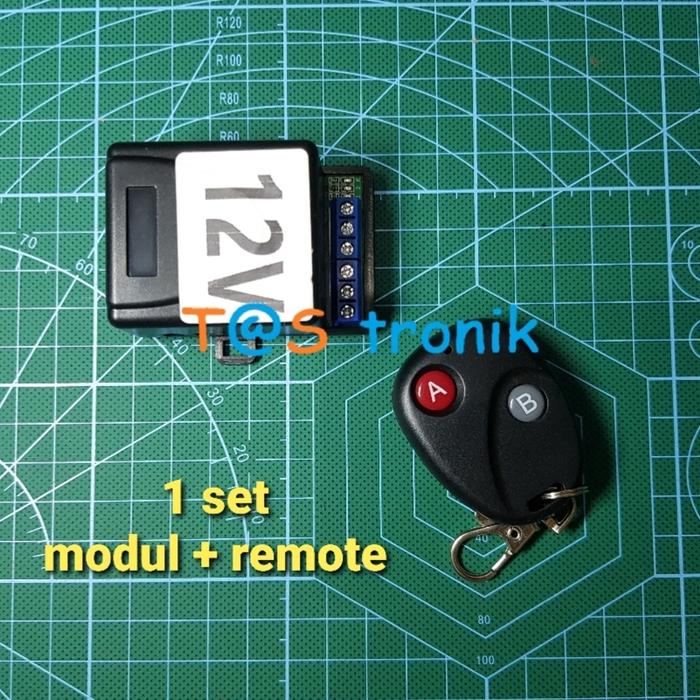 Gambar RF Relay Switch Remote Controller 433Mhz Wireless Relay 2ch Remote - 1Set Modul 12V dari tastronik undefined Tokopedia