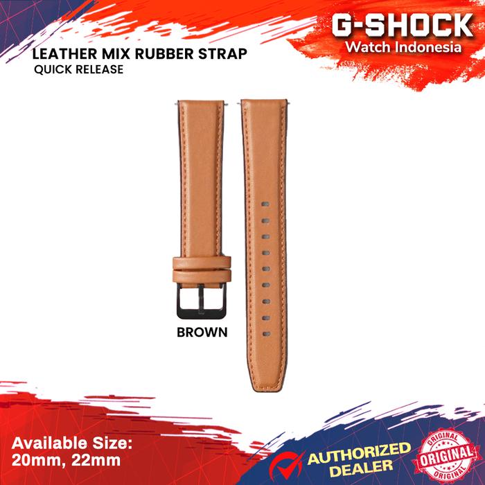 Gambar Tali Strap Jam Leather Rubber Samsung 46mm Huawei Honor GT 2 20m 22mm - Brown, 20mm dari G-Shock Watch Indonesia Kota Bandung Tokopedia