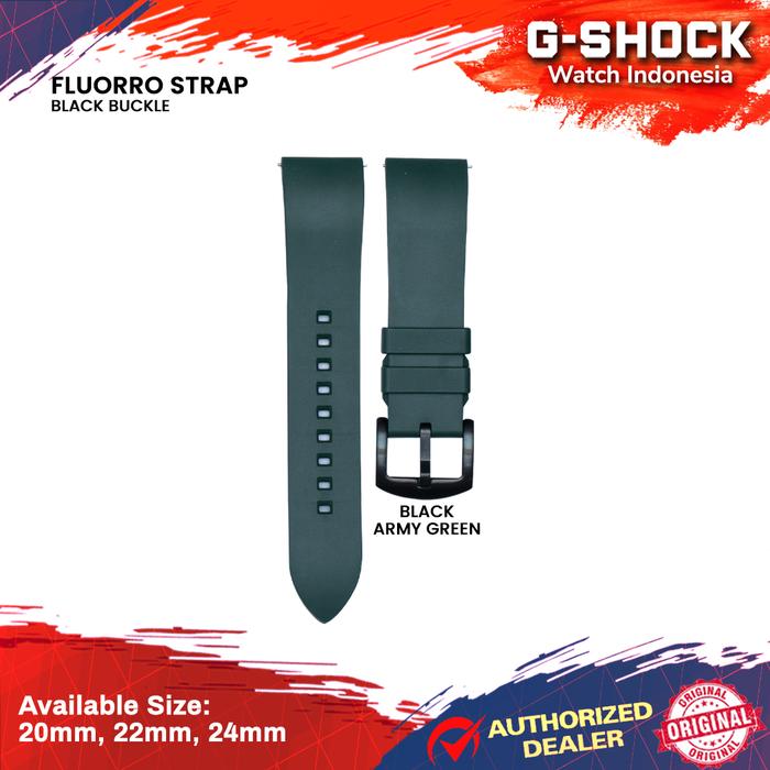 Gambar Tali Jam Tangan Rubber Strap Universal 20mm 22mm 24mm - Army Green, 20mm dari G-Shock Watch Indonesia Kota Bandung Tokopedia