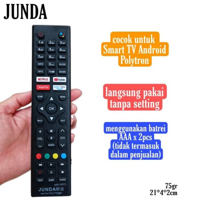Gambar REMOTE POLYTRON LED SMART TV ANDROID 81i960 JUNDA POLY-103 - poly103 dari United Jaya undefined Tokopedia