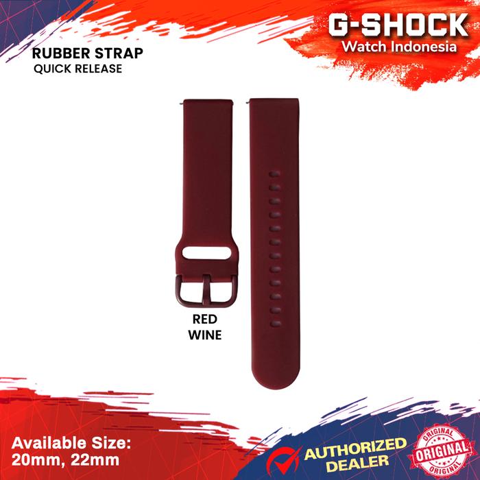 Gambar Tali Karet Jam Tangan 20mm / Rubber Strap Premium Quality / Strap 20mm - merah wine, 22mm dari G-Shock Watch Indonesia undefined Tokopedia