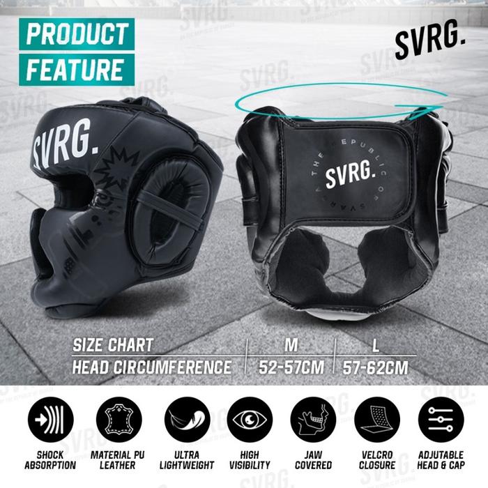 Gambar SVRG Head Guard Boxing & Kickboxing Pelindung Kepala Tinju Taekwondo - Head Guard, M dari SVRG Store undefined Tokopedia