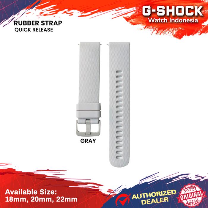 Gambar Tali Karet Silikon Strap Rubber Jam Tangan 18mm 20mm 22mm Rubber Strap - Gray, 18mm dari G-Shock Watch Indonesia Kota Bandung Tokopedia