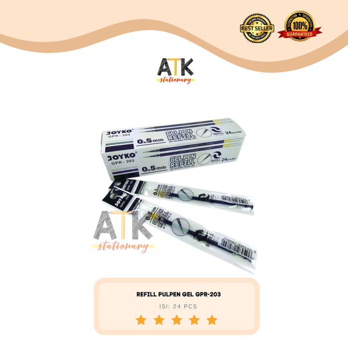 Gambar Refill Isi Pulpen Gel Joyko Lancip GPR-203 (24 PCS) atk Hitam Pen - GPR-203 dari atkstationary undefined Tokopedia