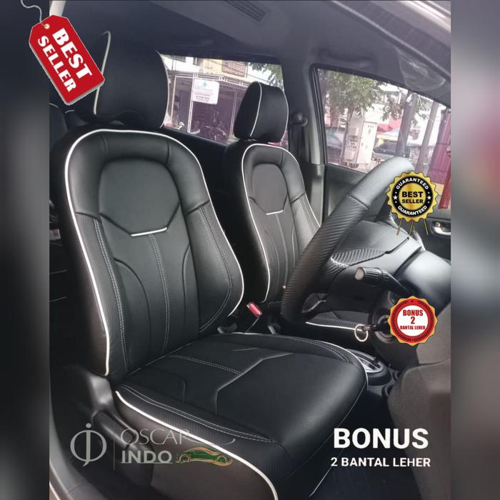 Gambar sarung jok mobil Honda BRIO Rs/Satya fullset 2 Baris - Hitam, myo leather dari Oscar_Indonesia undefined Tokopedia