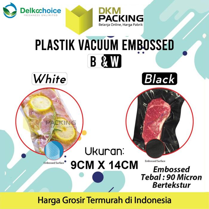 Gambar Vacuum Bag Makanan EMBOSS 9x14cm Plastik Vakum BINTIK PREMIUM TERMURAH - Hitam dari dkm packing undefined Tokopedia