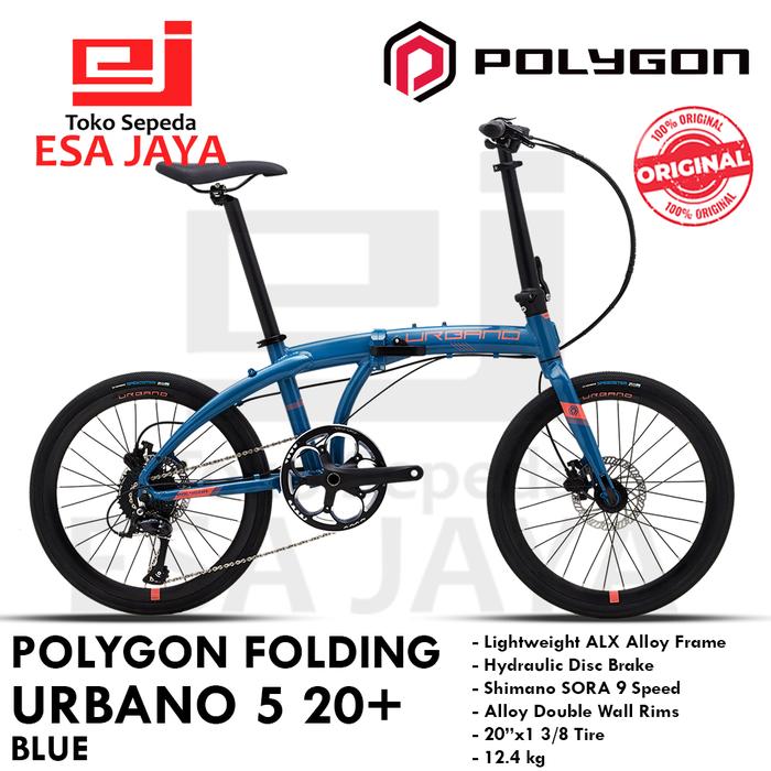 Polygon Urbano 20+ Sepeda Lipat Folding Speed Shimano Sora Blue