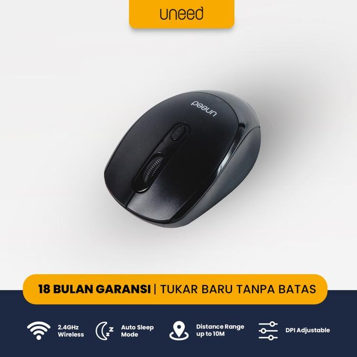 Gambar UNEED Mouse Wireless 2.4GHz DPI Adjustment with Auto Sleep - UMS521 - Black dari specialdealshop undefined Tokopedia