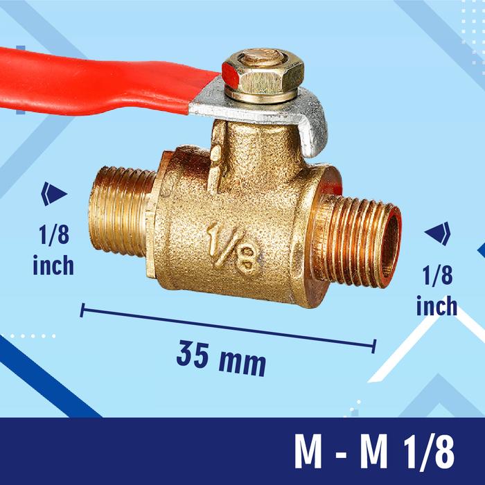 Gambar Ball Valve Kuningan / Brass 1/2" (inch) / Stop kran Kuningan  1/4 1/8 - M-M 1/8 dari Mentari Central undefined Tokopedia