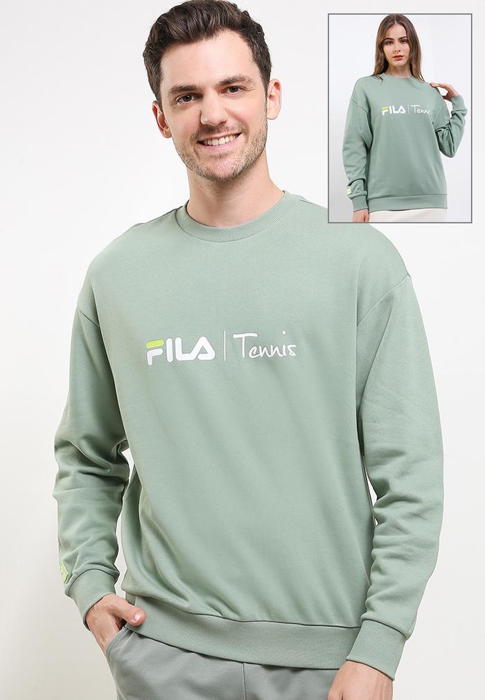 Gambar FILA Tennis Lifestyle Sweatshirt Unisex Bill - Green - XL dari FILA Official Store undefined Tokopedia