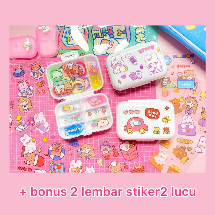 Gambar Kotak Penyimpanan Aesthetic Jarum Pentul, Peniti, Karet, Bros | Sekat - Ful isi+2stiker, Pcking aman dus dari Sovhia Laurenza undefined Tokopedia