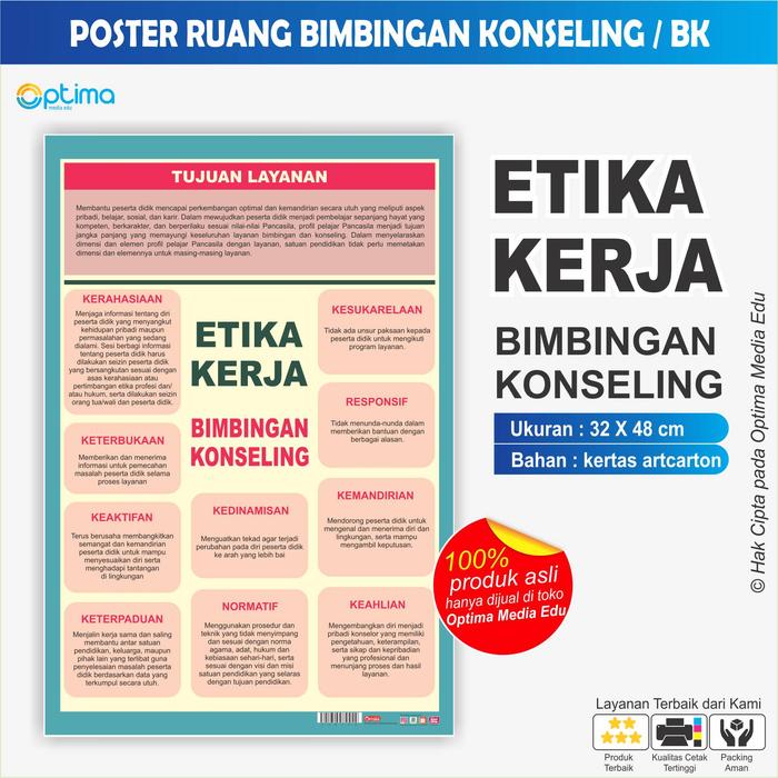 Gambar POSTER RUANG BIMBINGAN KONSELING / BK DI SEKOLAH SD/SMP/SMA - Etika Kerja BK dari Optima Media Edu undefined Tokopedia