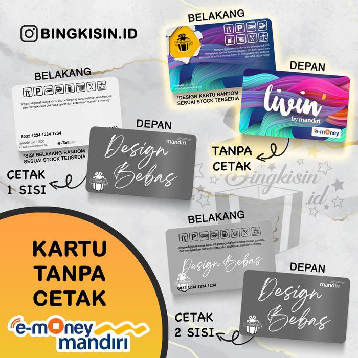 Gambar EMONEY MANDIRI CETAK UV CUSTOM foto, logo, gambar etoll e-toll e-money - TANPA CETAK dari bingkisin undefined Tokopedia