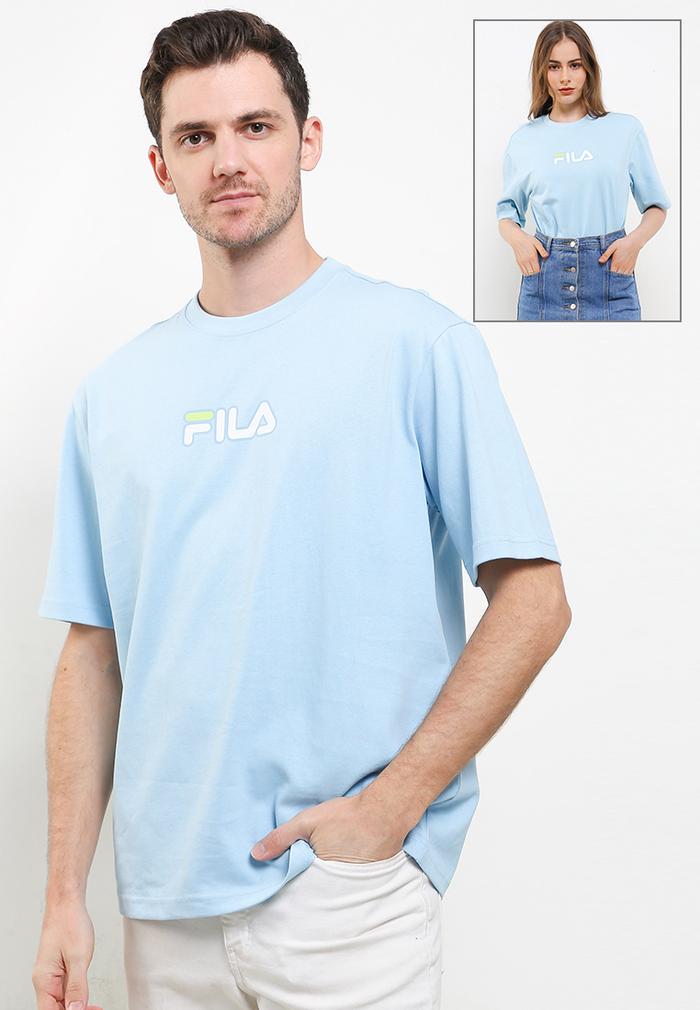 Gambar FILA Tennis Lifestyle T-Shirt Unisex Zello - Light Blue - XL dari FILA Official Store undefined Tokopedia