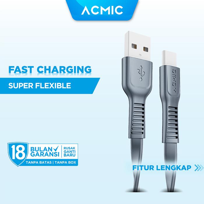 Gambar ACMIC CFC100 Kabel Data Charger USB Type C 100cm Fast Charging Cable - Space Grey dari ACMIC Indonesia undefined Tokopedia