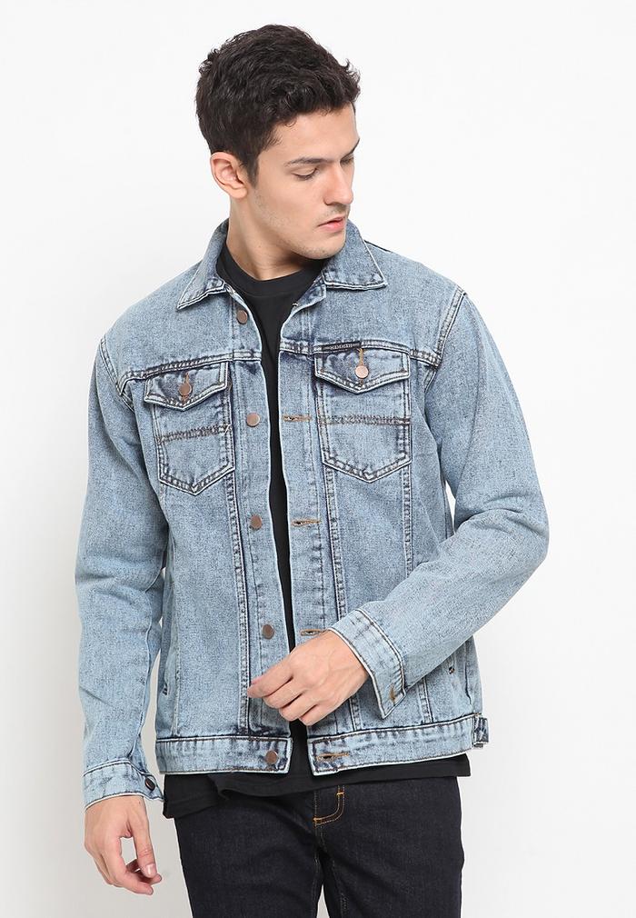 Jaket Jeans Abu Polos Jaket Denim HEMMEH S