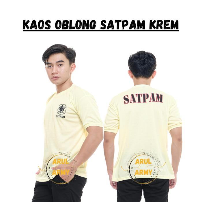 Gambar BAJU KAOS SATPAM KREM TERBARU KAOS CREAM SATPAM SERAGAM SATPAM KREM - OBLONG KREM, M dari Arul army undefined Tokopedia