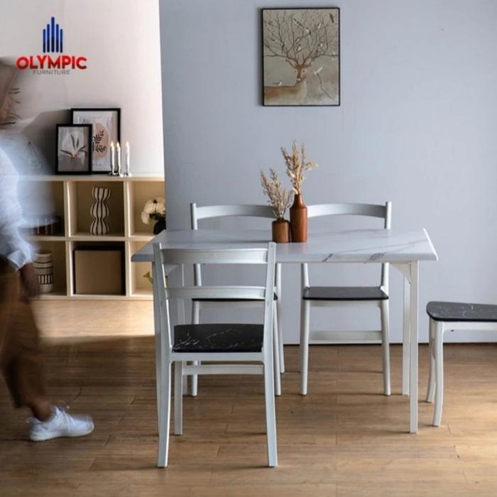Gambar Meja Makan 4 Kursi DTM -Marble Olympic Bandung dari DMC Furniture BDG undefined Tokopedia