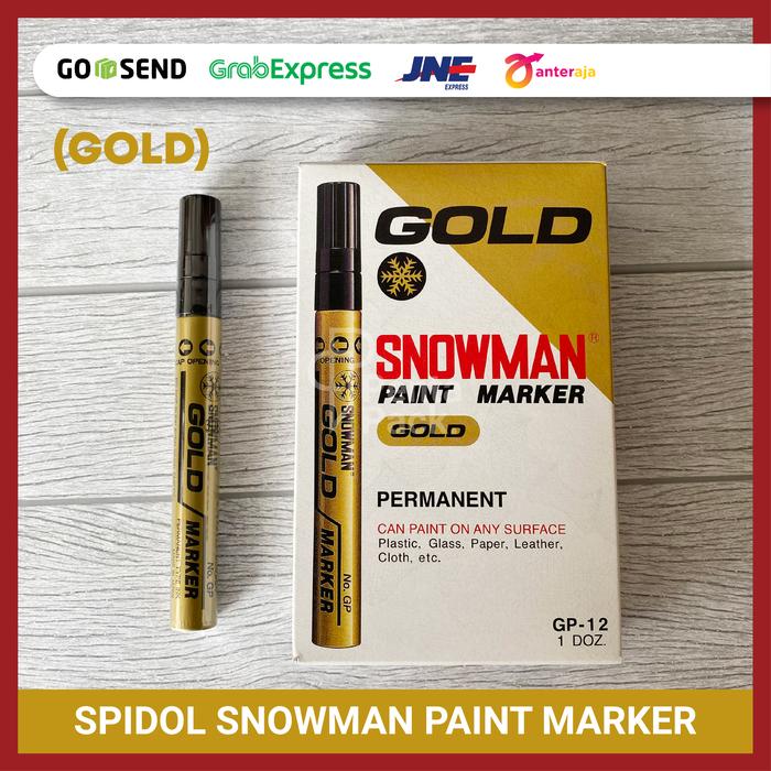 Gambar Spidol Paint Marker Snowman / Permanent Warna Gold Silver Putih Merah - Gold dari Penta Pack undefined Tokopedia