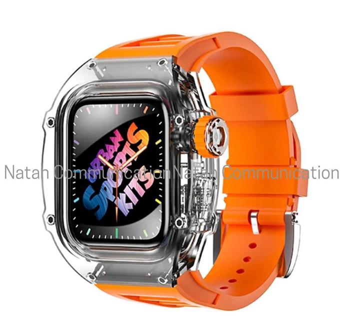 Gambar Strap + case apple watch 9 8 7 6 5 SE RM mod kits ice transparan 45 44 - SUNSET ORANGE, SIZE 44 MM dari TOKO NIC ACC undefined Tokopedia