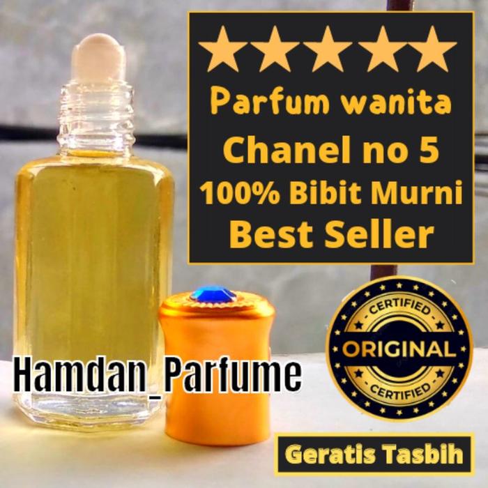PARFUM CHANEL NO Minyak Wangi Wanita Murni Non Alkohol Asli 100% Chanel  No 5, Tola RollOn 6ml