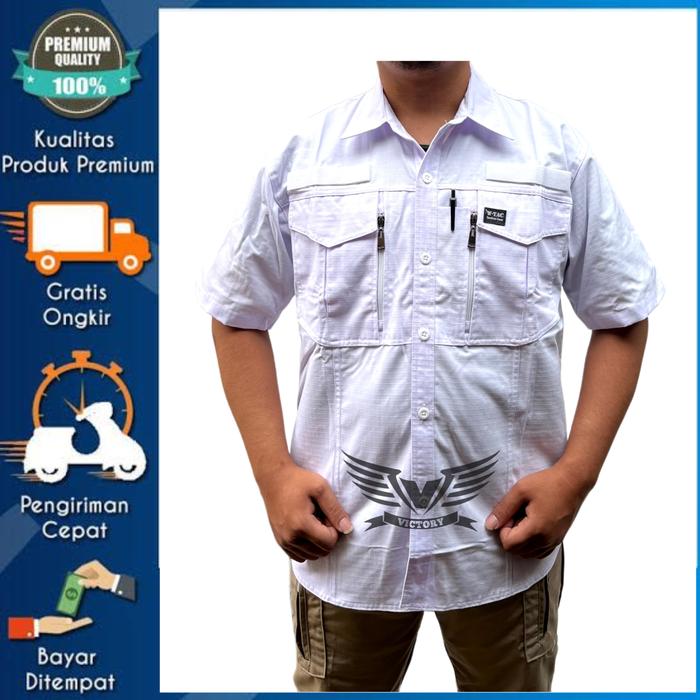 Gambar KEMEJA TACTICAL W-TAC LENGAN PENDEK - BAJU LAPANGAN TACTICAL PDL - Putih, S dari victory _ official undefined Tokopedia