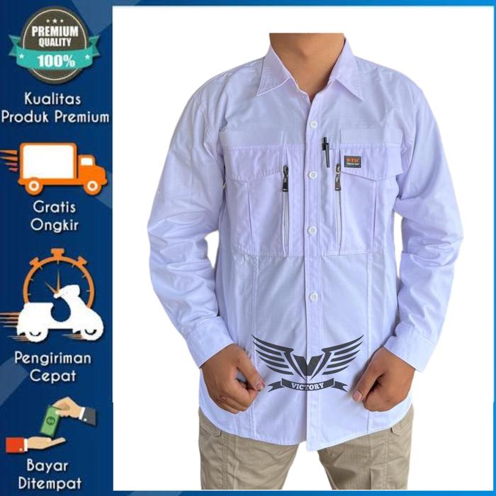 Gambar Kemeja Tactical Lengan Panjang W-TAC Lapangan PDL Baju Tactical - Putih, L dari victory _ official undefined Tokopedia