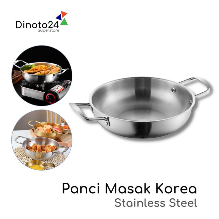 Gambar Panci Masak Stainless Steel Korean Noodle Soup Pot Pan Warna Silver - 25 CM dari ABC Dapur undefined Tokopedia