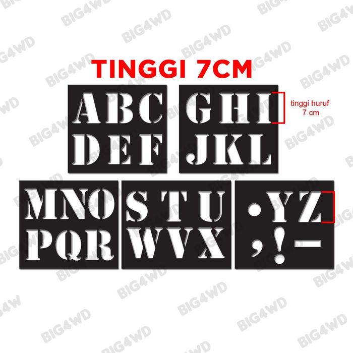 Gambar STENCIL MAL CETAKAN CAT SEMPROT HURUF DAN ANGKA - HURUF 7CM dari BIG4WD undefined Tokopedia