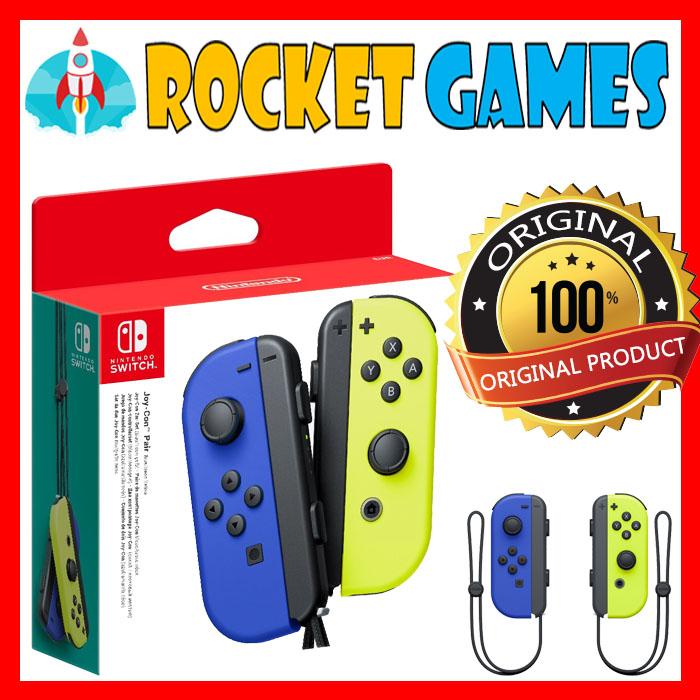 Gambar Nintendo Switch Joycon Blue Neon Yellow / Joy Con Blue Neon Yellow - BLUE YELLOW dari Rocket Games undefined Tokopedia