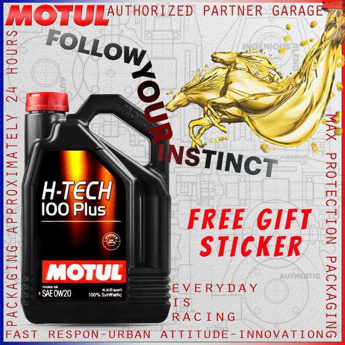 Gambar MOTUL H-TECH 100 PLUS 0W20 SN 4L - TANPA BONUS dari OZZIE.MOTOR undefined Tokopedia