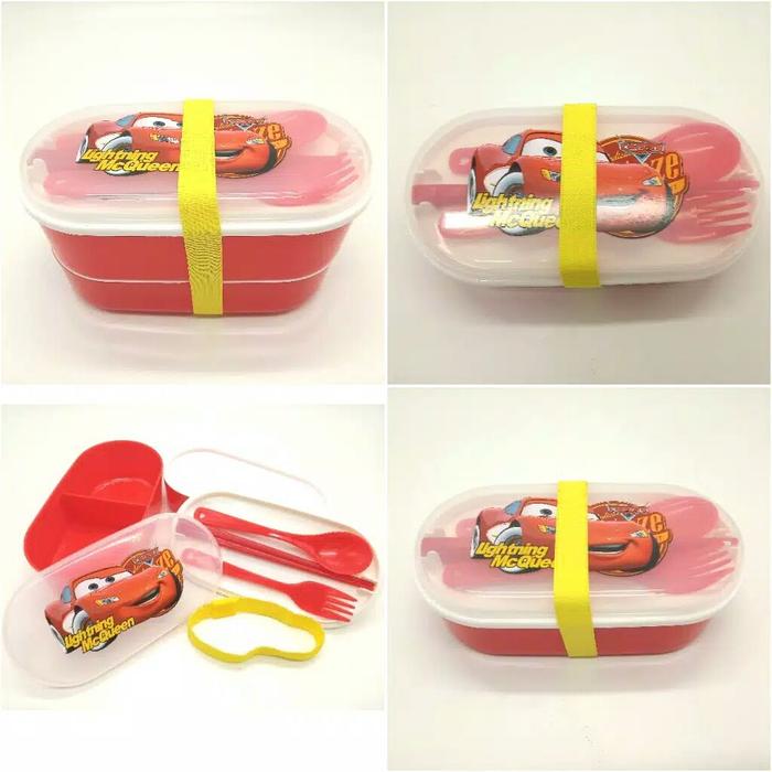 Gambar tempat makan / kotak makan lunch box karakter cars mcqueen dari jogobonito undefined Tokopedia