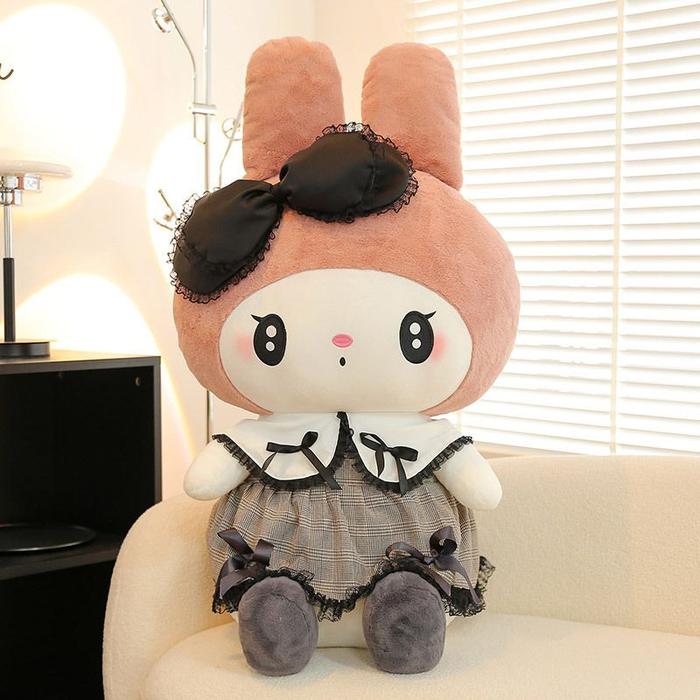 Gambar MAINAN BONEKA KUROMI MELODY GAUN HITAM DRESS LUCU PLUSH - Melody, 30cm dari Kostum Pesta undefined Tokopedia