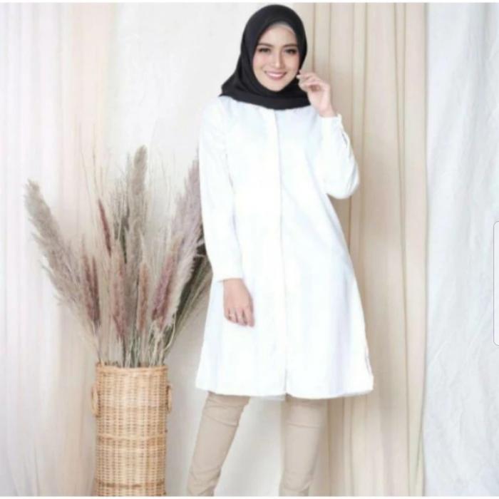 Gambar Tunik Katun - Putih dari hijab shop 100 undefined Tokopedia