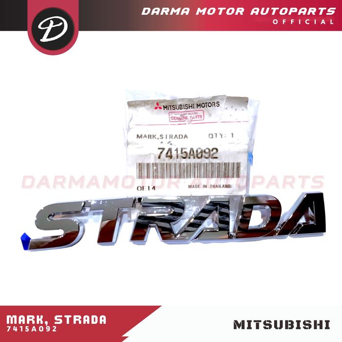 Gambar TULISAN EMBLEM STRADA MITSUBISHI ASLI MITSUBISHI ORIGINAL 7415A092 dari Darma Motor Autoparts undefined Tokopedia