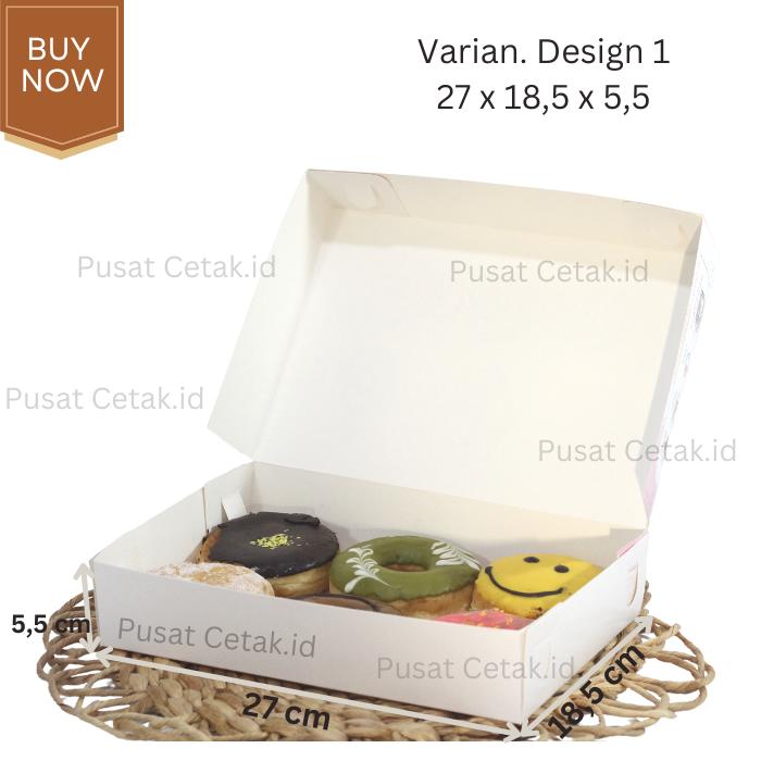 Gambar Kotak Donat Isi 6 Pcs uk 27 x 18,5 x 5,5 cm Foodgrade Tebal Full Color - Full Color dari kotakkuemurah undefined Tokopedia