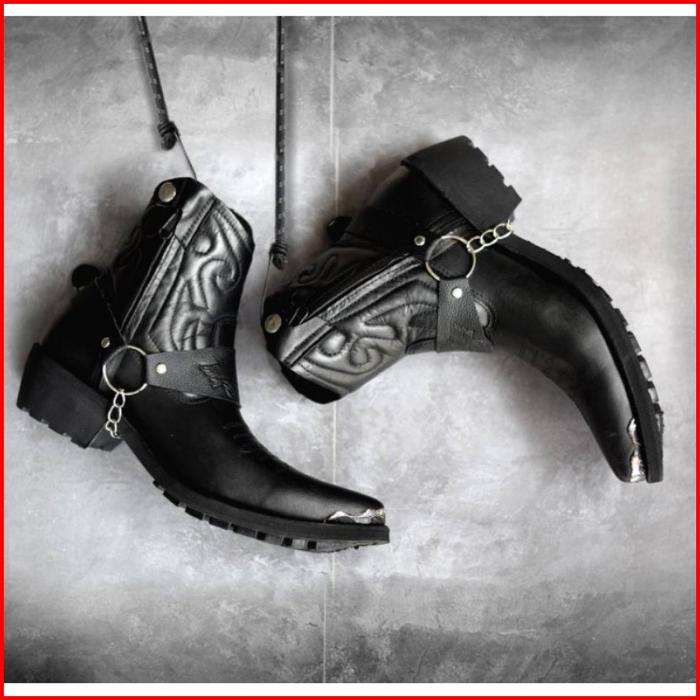 Gambar Sepatu Jungle Jenggel Boots Kulit Asli Pria Kanpil HARLEY Touring Moge - hitam, ukuran 40 dari anekastory undefined Tokopedia