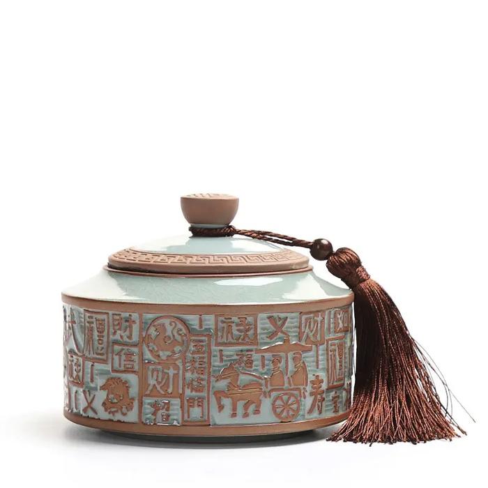 Gambar Unique Ceramic Tea coffee sugar candy storage jar with Lid for home - A dari ParisKimya undefined Tokopedia