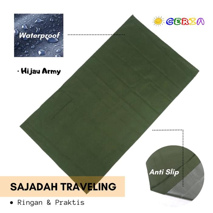 Gambar Sajadah Travel Saku Waterproof Traveling Free Pouch 60x100Cm - Grey - ARMY dari Khaulaa Store undefined Tokopedia