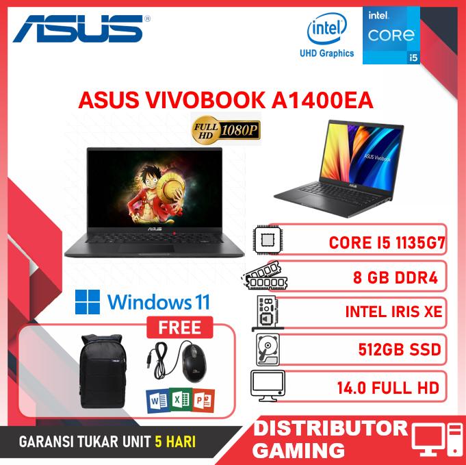 Gambar ASUS VIVOBOOK A1400EA CORE I5 1135G7 8GB 512GB INTEL IRISXE W11+OHS - UNIT ONLY dari DISTRIBUTOR GAMING undefined Tokopedia