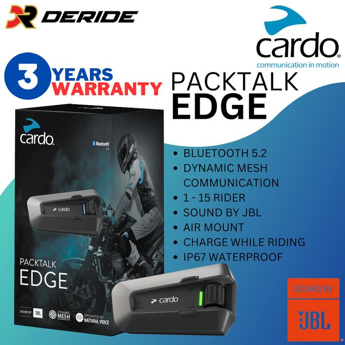 Gambar CARDO PACKTALK EDGE INTERCOM HELM MOTOR GARANSI RESMI PT PAS - SINGLE dari DeRide Official Shop undefined Tokopedia