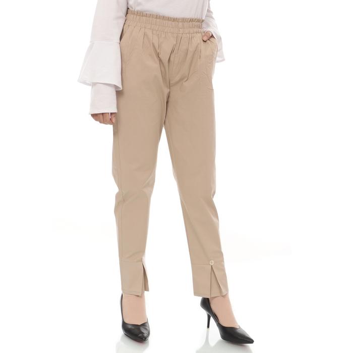 Gambar NHM Split Pants Celana Wanita Gray, Celana Kerja Wanita - Cream dari NHM Online undefined Tokopedia