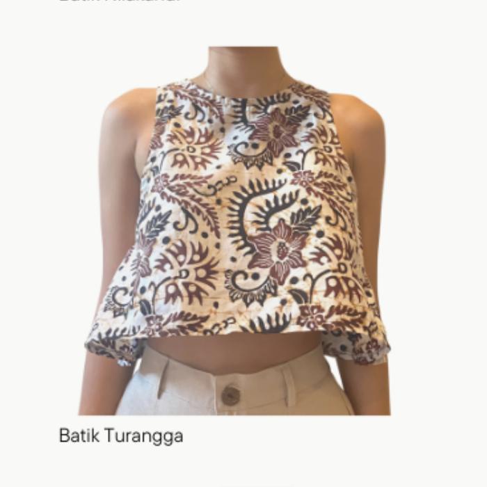 Gambar Kala Top | Halter Crop Top Linen Batik | Kian - Turangga, XXL dari Senantiasa_ undefined Tokopedia