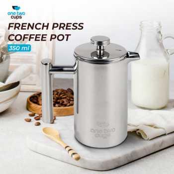 Gambar One Two Cups French Press Coffee Maker Pot Stainless Steel Serbaguna - 350 ml dari IQEA undefined Tokopedia
