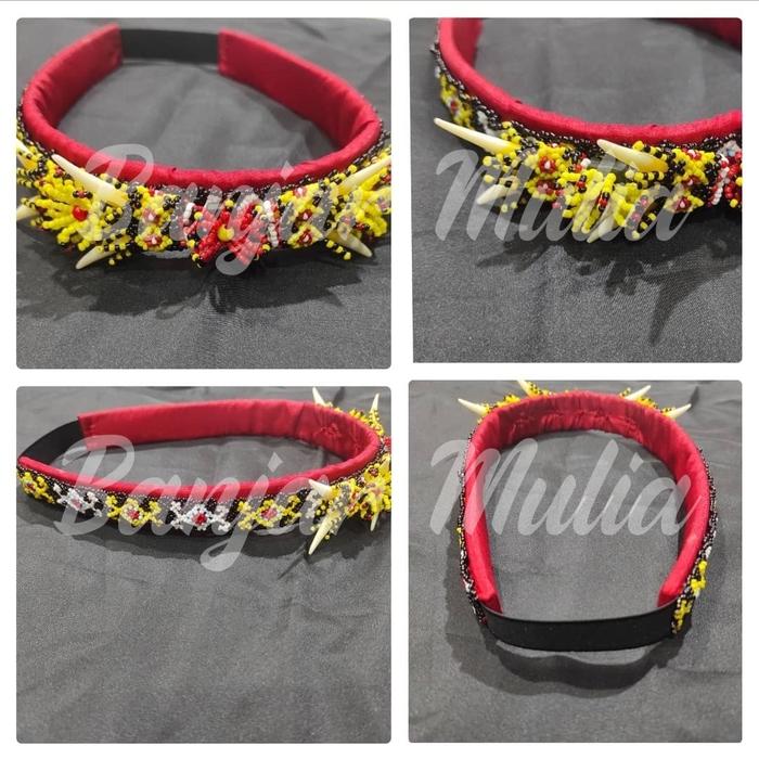 Gambar bando bandana taring manik dayak kalimantan - Merah, sesuai stok dari Banjar Mulia undefined Tokopedia