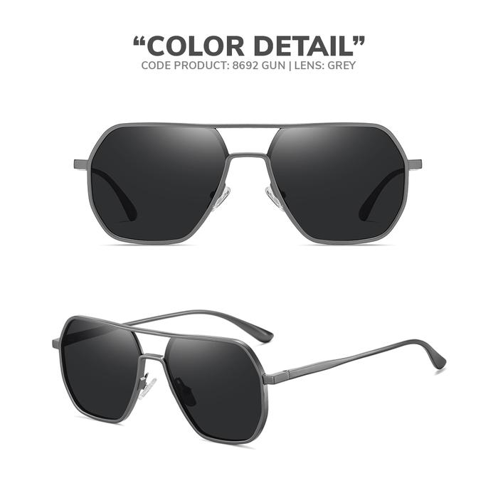 Gambar Kacamata Hitam Sunglasses Polarize Anti Uv 400 Aviator Eyekan 8692 - Gun dari Eyekan Official undefined Tokopedia