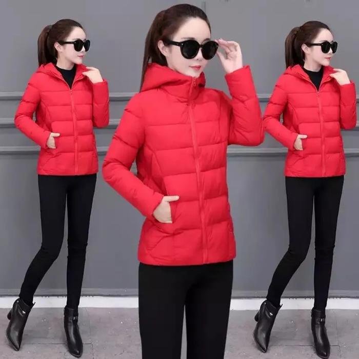 Gambar jaket wanita Korean style import tebal - Merah, XXXL dari Magazine07 undefined Tokopedia